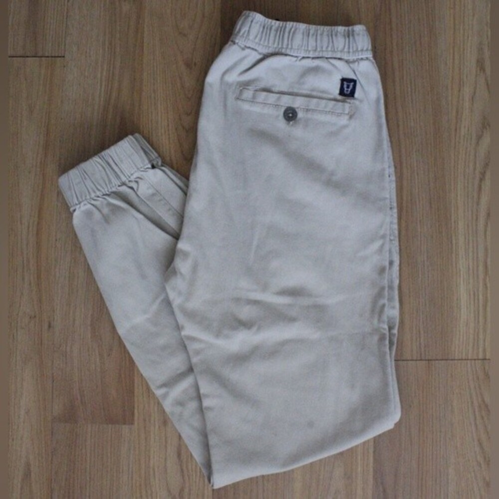 Quilted Giraffe Elastic Waist Khaki Jogger Pants